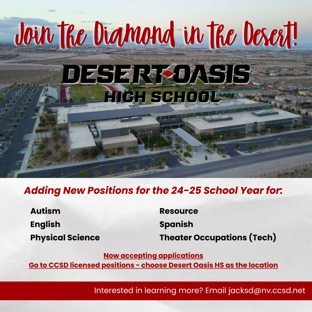 DOHS Looking for New Teachers for 2024-2025 School Year – Desert